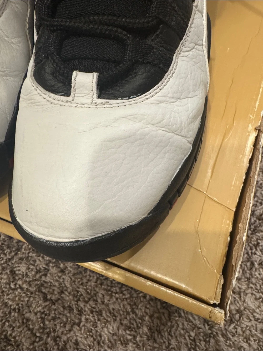Retro Jordan 10s Basketball Sneakers - White/Black/Red